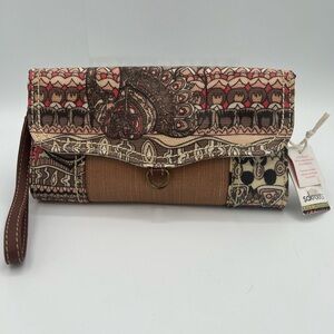 NWT Sakroots Pink and Brown Patterned wallet/wristlet